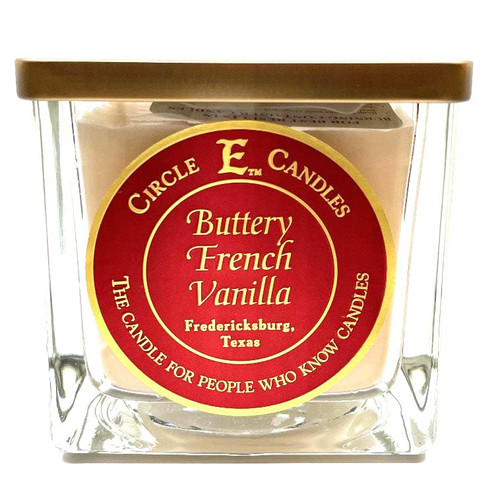 Circle E Candles, Buttery French Vanilla Scent, Medium Size Jar Candle, 22oz, 2 Wicks