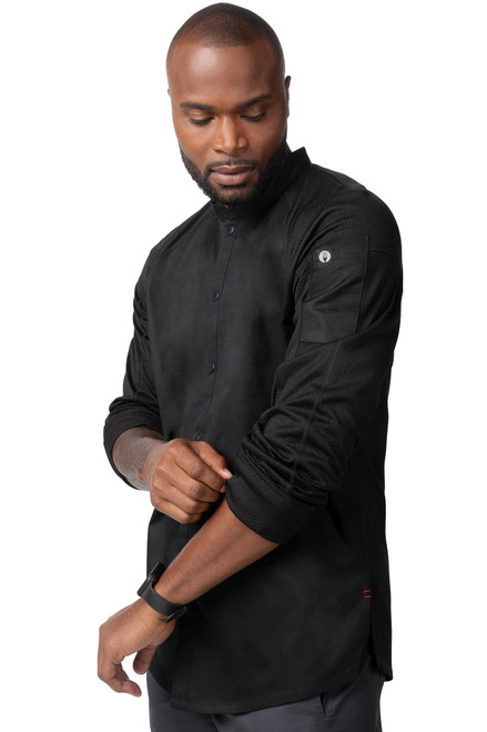Chef Works Men's Tulum Chef Coat, Black, XX-Large