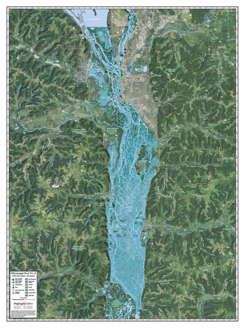 Mapping Specialists Mississippi River Pool 8-27.75" x 37.25" Paper Wall Map