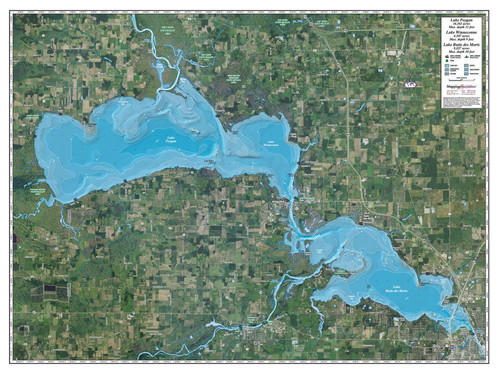 Mapping Specialists Poygan, Winneconne & Butte des Morts - 37.25" x 27.75" Paper Wall Map