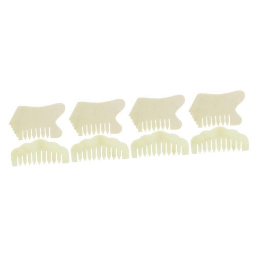KALLORY 8 Pcs Jade Comb Guasha Massage Scraper Wrinkle Removal Board Scalp Massage Wide Tooth Hair Comb Fascia Scraper Massaging Tools Gua Sha Scraping Comb Shaving Board Anti Wrinkle