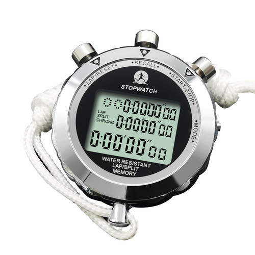 Rolilink Metal Stopwatch 400 Lap Stop Watch for Sports Waterproof Stopwatches Timer for Sports and Competitions