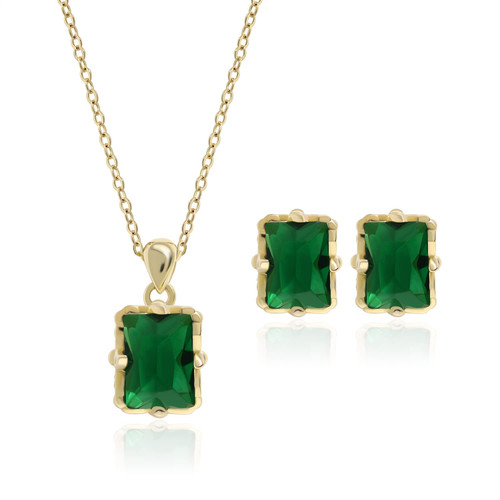 Meissa Square Emerald Earring Necklace Set for Women 925 Sterling Silver Emerald Earring Necklace Set Handmade Gold Necklace May Birthstone Jewelry Gift (04) Meissa Square Emerald Earring Necklace Set for Women 925 Sterling Silver Emerald Earring Necklace Set Handmade Gold Necklace May Birthstone Jewelry Gift (04)