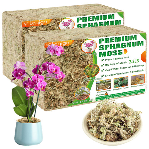 Legigo 4.4LBS Premium Sphagnum Moss for Plants- 80QT Natural Succulent Carnivorous Plant Moss Dried, Long Fiber Orchid Moss for Orchid Repotting Succulent Sarracenia Potted Plants Gardening & Reptiles Legigo 4.4LBS Premium Sphagnum Moss for Plants- 80QT Natural Succulent Carnivorous Plant Moss Dried, Long Fiber Orchid Moss for Orchid Repotting Succulent Sarracenia Potted Plants Gardening & Reptiles