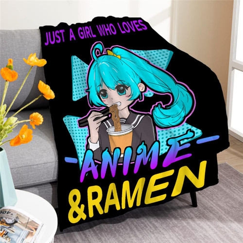 Just a Girl Who Loves Anime&Ramen Blanket Microfiber Flannel Throw Lightweight Super Soft Cozy Blankets for Couch Bed Sofa Chair, Gift for Birthday Thanksgiving Christmas 80"x60" for Adult Just a Girl Who Loves Anime&Ramen Blanket Microfiber Flannel Throw Lightweight Super Soft Cozy Blankets for Couch Bed Sofa Chair, Gift for Birthday Thanksgiving Christmas 80"x60" for Adult