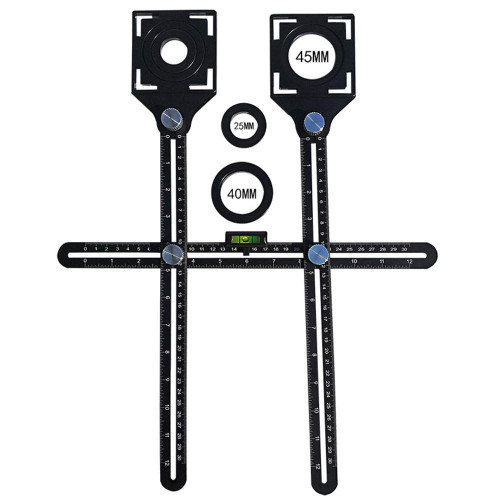 KDABJD Multi-Angle Measuring Ruler Aluminum Folding Positioning Ruler, with Metal Screws, for Professional Floor Tile Positioning Tools
