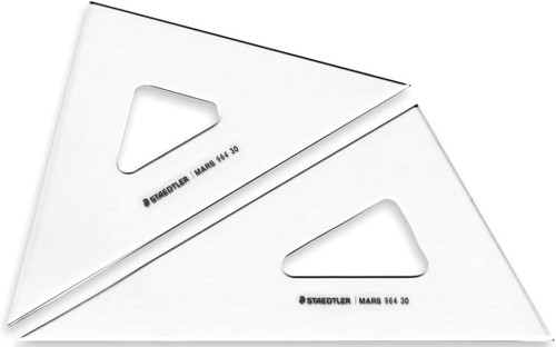 Staedtler 964 30 Triangle Ruler Drafting Set, Mars, 11.8 inches (30 cm)