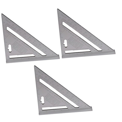 STOBOK 3pcs Triangular Ruler Woodworking Layout Square Rafter Square Protractors Engineering Triangle Ruler Layout Square Tool Frames for Rafters The Frame Carpenter Manual Aluminum Alloy