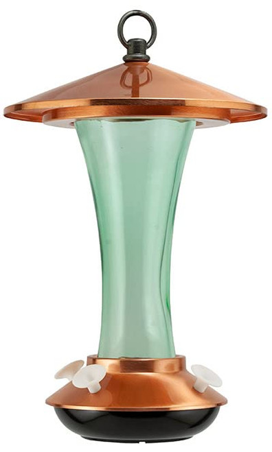 Panacea Woodlink Mid-Century Coppertop Hummingbird Feeder, 15 oz., Green, 11.5''H