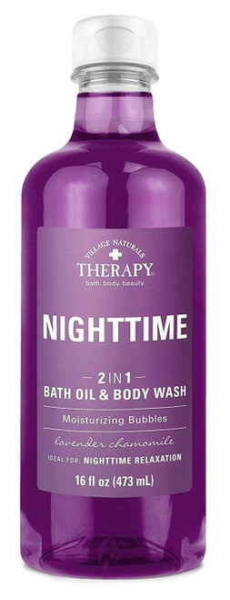 Village Naturals Aches & Pains Nighttime Relief Bath Oil 16 Ounce (473ml) (Pack of 6)
