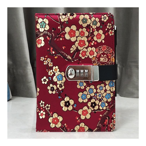 Journal Password Lock Journal Diary Digital Locking Notepad Book Combination A5 Notepad Writing Book 130 Sheets 260 Pages for Women Diary (Color : Red)