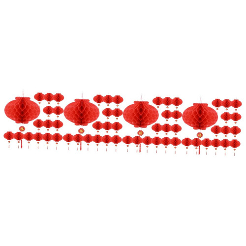 Abaodam 100 Pcs Small Lantern Festive Lantern Ornament New Year Lanterns Flocking Red Lanterns Red Chinese Lanterns Fortune Lanterns Spring Festival Ornament China Plastic Foldable
