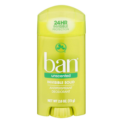 Ban Anti-Perspirant Deodorant Invisible Solid Unscented 2.60 oz ( Pack of 12)
