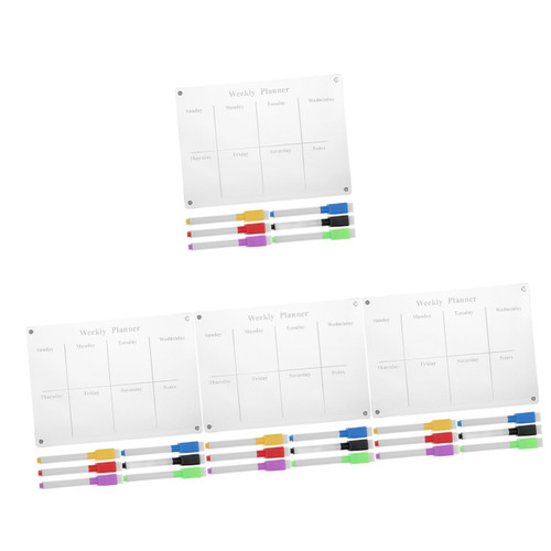 Operitacx 4 Sets message board dry erase planner board plank small planning board fridge magnetic board dry erase clear board for refrigerator magnetic refrigerator magnetic attraction