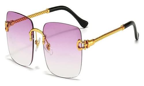 LOMDEM Square Sunglasses Women Rimless Glasses Vintage Sunglasses for Men Retro Shades (Color : C1, Size : One Size)