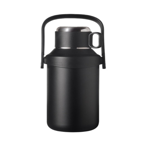 ARMED Thermos Cup Outdoor Sports Insulated Water Cup Large Capacity Thermal Insulated Water Bottle with Handle Water Cup Thermo Cup (Color : Black, Size : A)