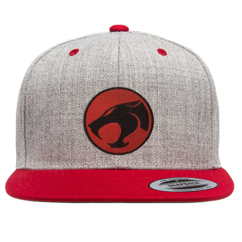 ThunderCats Officially Licensed Logo Premium Snapback Cap (Heather Grey-Red), One Size
