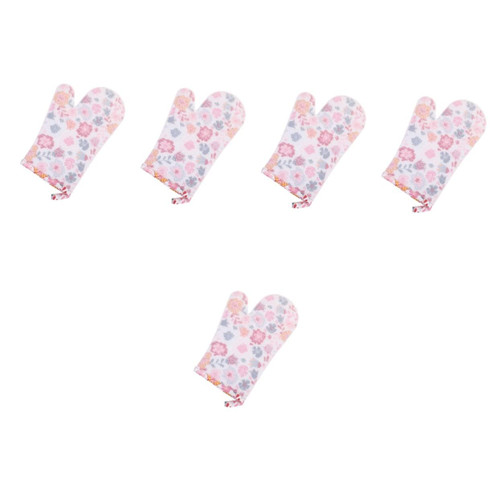 SOLUSTRE 5pcs Gloves hot cookware mitt Christmas Oven Mitts Barbecue mitt Baking mitt Microwave Glove Kitchen Microwave Mitts Mittens Rubber Mittens Non-Slip Cloth Shell