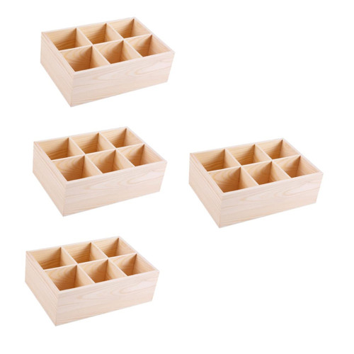 Alipis 4pcs Box wood pencil holder color crayons wood pen holder wood desk organizer office supplies organizer pencil holder for desk large capacity crayon organizer desk pen holder
