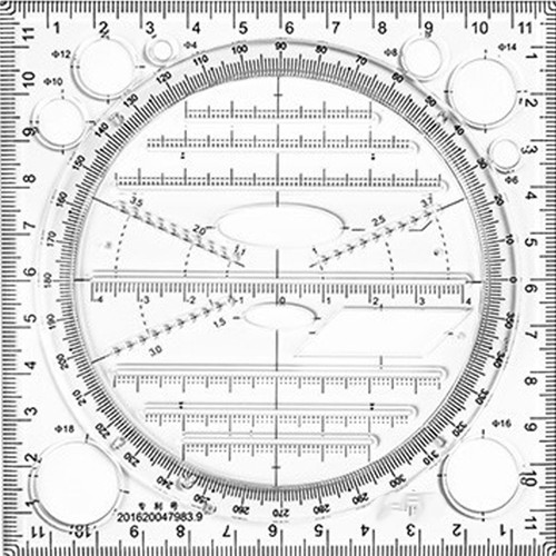 TBMAKE Drafting Tools Transparent Ruler for Drawing Painting Measuring Sewing Student Office Supplies