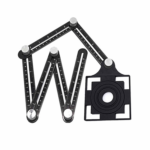 SHQIN Template Tool Tile Hole Locator Masonry Glass Fixed Angle Measuring Ruler Universal Angular Template (Color : 6 fold Set)