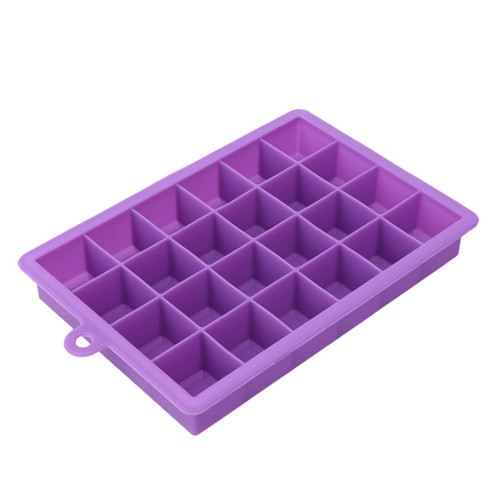 VERDDE Ice Pop Molds, 24 Grid Ice Cube Mold Silicone Ice Cube Tray Square Ice Tray Mould Easy Release Silicone Ice Cube Forms Bar Kitchen Accessories (Color : Purple)