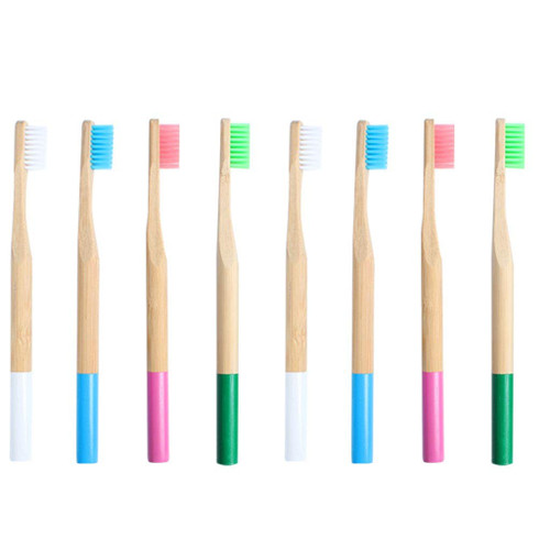 Manual Tooth Brush Bamboo Toothbrushes Charcoal Bristles Biodegradable Natural Compostable Vegan Reusable Bamboo Toothbrush Interdental Brush (Quantity : 8)