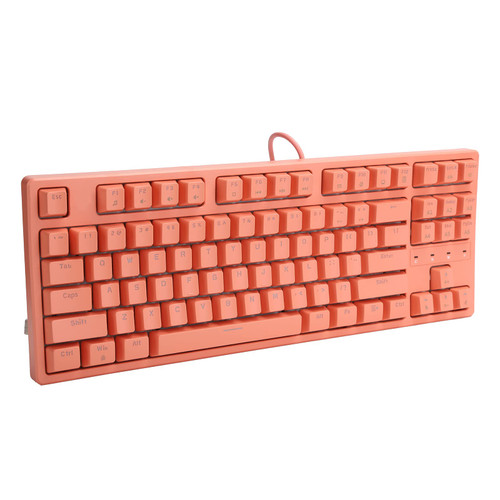 Wired Gaming Keyboard,RGB Backlit Gaming Keyboard,Wired Mechanical Computer Keyboard,Red Shaft 87Keys Plug and Play,for Game Office PC Gamers (Pink - red Shaft)