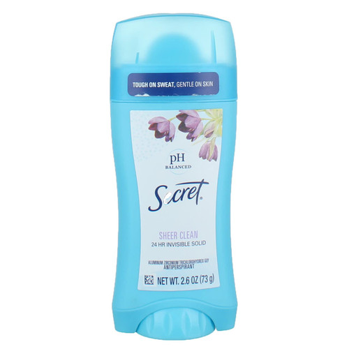 Secret Anti-Perspirant Deodorant Invisible Solid Sheer Clean 2.60 oz (Pack of 8)
