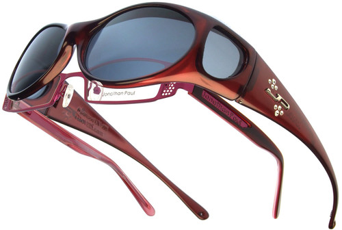 Aurora JP Fitovers - Claret w/Swarovski - Grey Lens (AR003S)