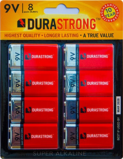 DuraStrong Batteries, Super Alkaline (9V Battery 8 Count) DuraStrong Batteries, Super Alkaline (9V Battery 8 Count)