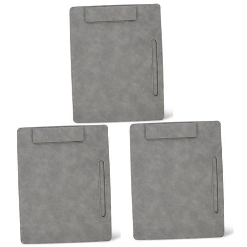 KALLORY 3pcs Folder Board Pencil File Clipboards Paper Clipboard Document Clipboard Exam Paper Clips Clip Boards Recording Board Conference Writing Board Cardboard Office Pu Magnetic