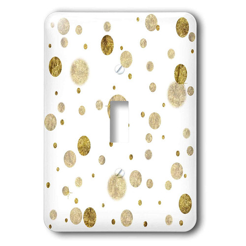 3dRose lsp_213072_1 Chic Gold Bling Bokeh Confetti Dots Single Toggle Switch