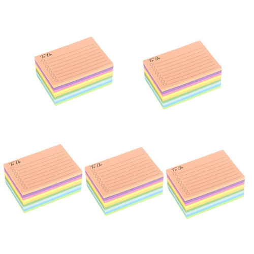 EXCEART 5pcs 9 Colored Sticky Notes Self- Adhesive Note Pads Self- Stick Note Pads Ruled Memo Pads Adhesive Memo Pad Adhesive Memo Stickers Color Stickers Fluorescent Paper Portable Office