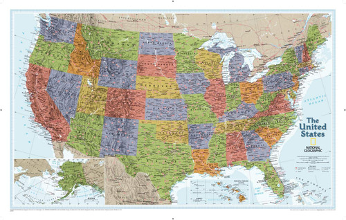 National Geographic: United States Explorer Wall Map - 32 x 20.25 inches - Art Quality Print National Geographic: United States Explorer Wall Map - 32 x 20.25 inches - Art Quality Print