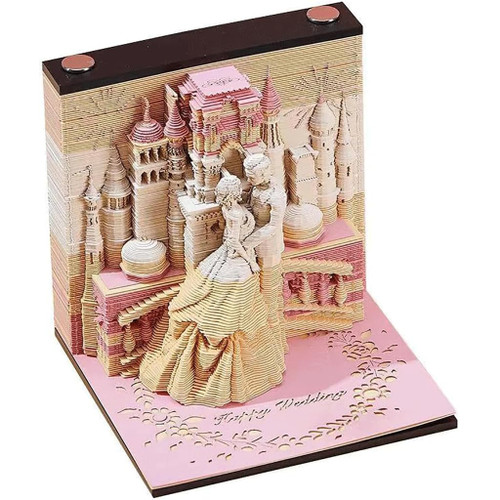 Cute Three-Dimensional Paper Carving Art Notepad 3D Memo Pad Paper Carving Art Non-Sticky Art Notes Tear-Away Notepad