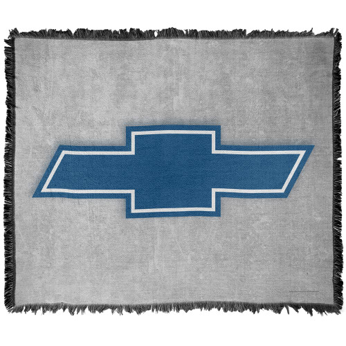 LOGOVISION Chevrolet Blanket, 50"x60" Simple Vintage Bowtie Woven Tapestry Cotton Blend Fringed Throw