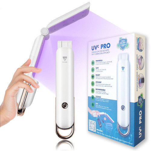 UV-C Sanitizing Wand Ultraviolet Sanitizer UV-C Light by Versativ. Portable Folding Safety UVC Wand Disinfection Lamp to sterilize 99% Germs Bacteria Mold for Healthy Home Work Surfaces Everywhere