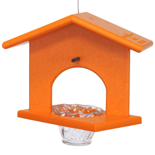 AmishToyBox.com Oriole Bird Feeder, Poly-Lumber Hanging Oriole Jelly Feeder (Orange)