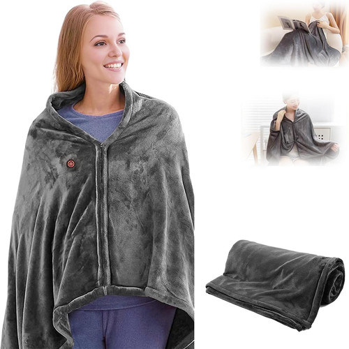 RELUB Snuggywarm, Snuggy Warm Heated Blanket Shawl, Snugmate - Heated Blanket Sweater, Portable Heated Sweater Blanket, Cordless Heating Blanket, 8 Heating Zones, 3 Heating Levels, for Women