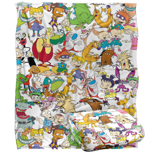 Nickelodeon Blanket, 50"x60" Mash Up Silky Touch Super Soft Throw Blanket