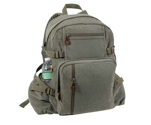 Rothco Vintage Canvas Backpack/No Star, Olive DRAB Size