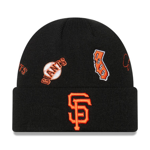 New Era Authentic Collection Pom Knit Cold Weather Cuffed Knit Beanie Cap Hat One Size Fit Most (Giants Identity San Francisco) Blue