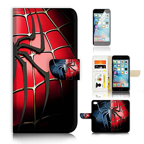 ( For iPhone 8 Plus / iPhone 7 Plus ) Flip Case Wallet Cover with Screen Protector - US B30021 - Spiderman Super Hero B30021