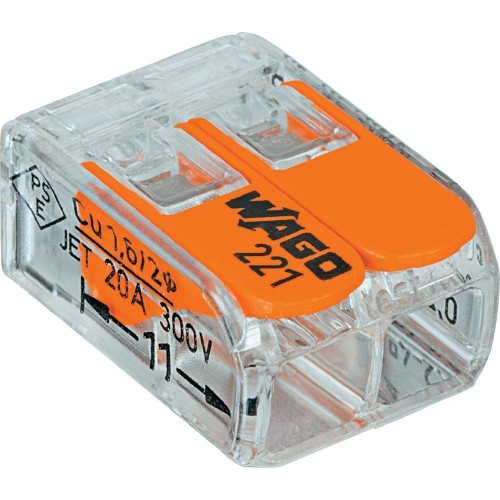 Wago 221-412 LEVER-NUTS 2 Conductor Compact Connectors 10 PK Wago 221-412 LEVER-NUTS 2 Conductor Compact Connectors 10 PK