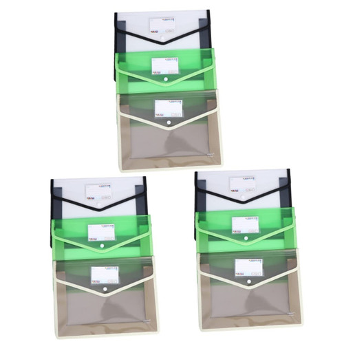 Ciieeo 9 Pcs A4 Waterproof File Bag One Size One Folder Envelop Shape Holder Expandable File Folders Waterproof Document Bag Binder Clear Document Folders Document Envelope Organizer PVC