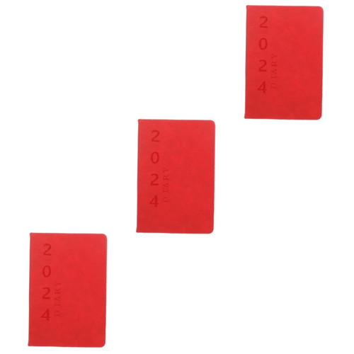 Tofficu 3pcs 2024 Agenda Book Planning Notebook Schedule Notebook Coil Notepad Office Planning Handbook Notepad for Meeting Note Pads Planner Writing Book Books Spiral A5 Imitation Leather