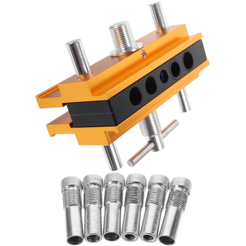 SOESFOUFU 1 Set Tools Power Tool Accessory Jigs Dowel Jigs Woodworking Dowel Jointer Drill Guide for Straight Holes Dowel Jig Kit Doweling Jig Connector Stainless Steel Self-centered