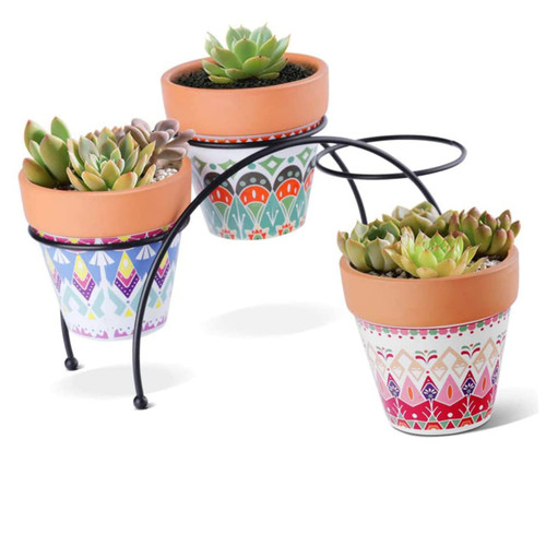 Parliky 3pcs Ceramic Succulent Flower Pot Cactus Plant Pots Small Flower Pots Ceramic Bonsai Pots Ceramic Plant Stand Small Succulent Pots Ceramic Flower Pot Planter Juicy Flower Stand