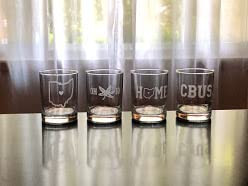 Columbus Rocks Glasses Gift Set- 4 Double Rocks Glasses - Columbus - OHIO - Columbus Whisky - Barware - Bourbon - Buckeyes - Ohio State